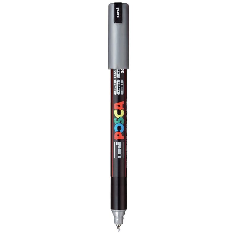 POSCA 1MR Paint Marker X-Fine Metal Tip 0.7mm Silver
