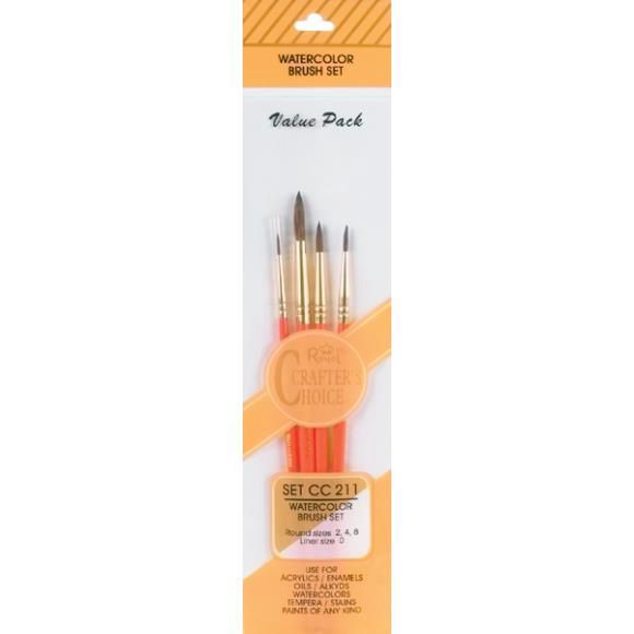 Crafter&#39;s Choice Watercolor Brush Set 4/Pkg