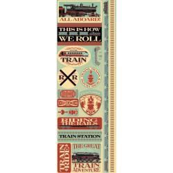 Reminisce Signature Series Cardstock Combo Sticker 4.25&quot;X12&quot; Train