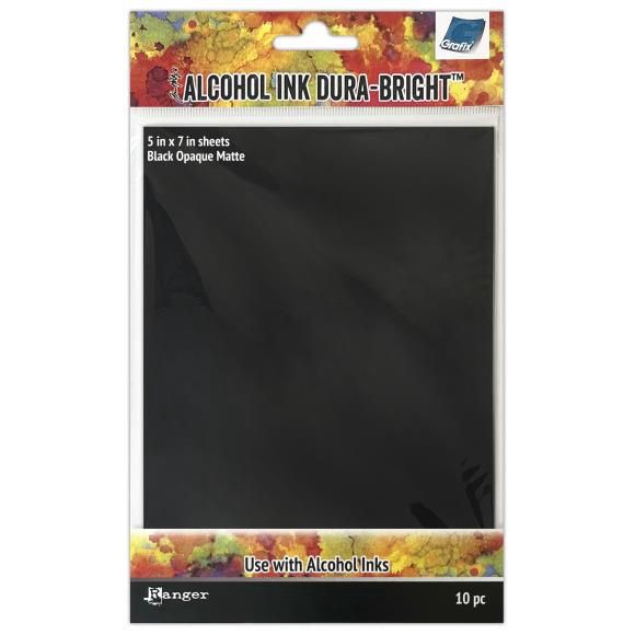 Tim Holtz Alcohol Ink Dura-Bright 5&quot;X7&quot; 10/Pkg Black Opaque Matte