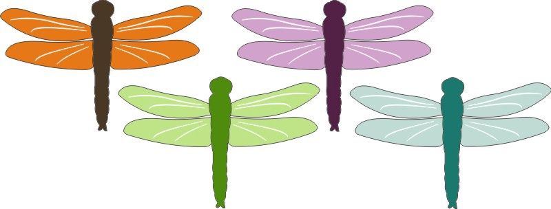 DragonFlies ( Set of 4 )