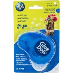 Glue Dots Non-Refillable Runner Permanent Squares .1875&quot; 450/Pkg
