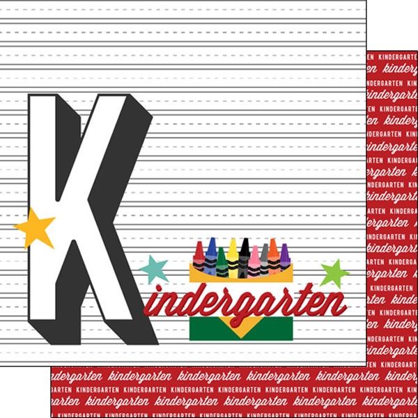 Kindergarten Year Double-Sided 12x12 Paper