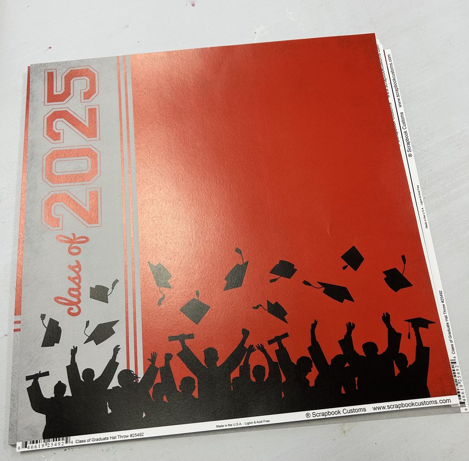 Class of Graduate Hat Throw Custom 12x12 Paper