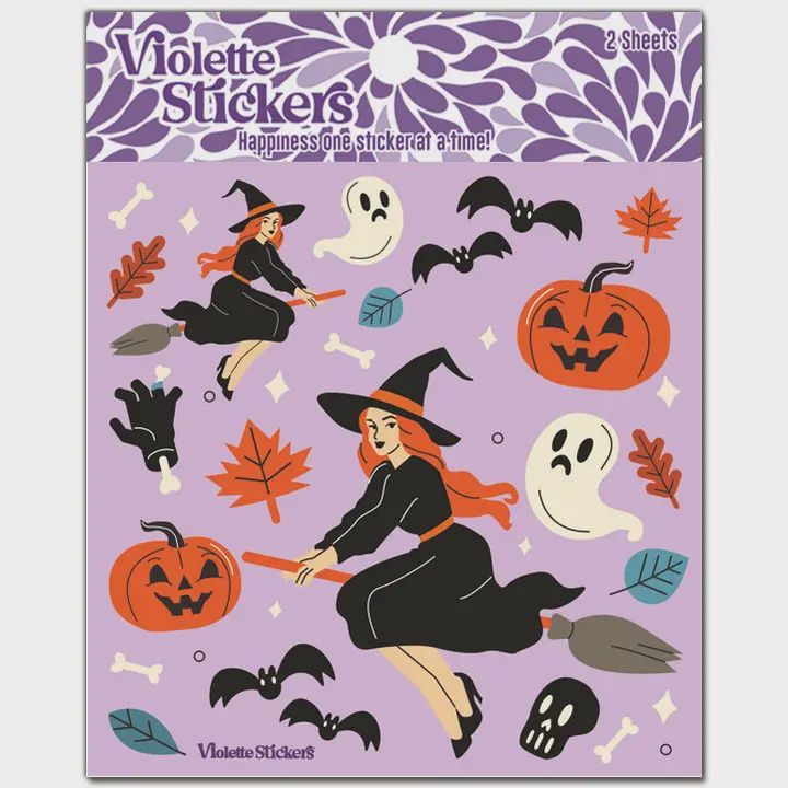 Purple Witch Stickers