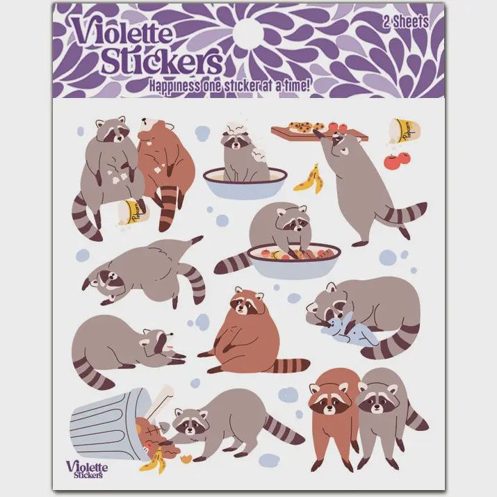 Racoon Mischief Stickers