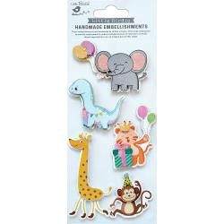 Little Birdie 3D Glitter Embellishment 5/Pkg Animal Party