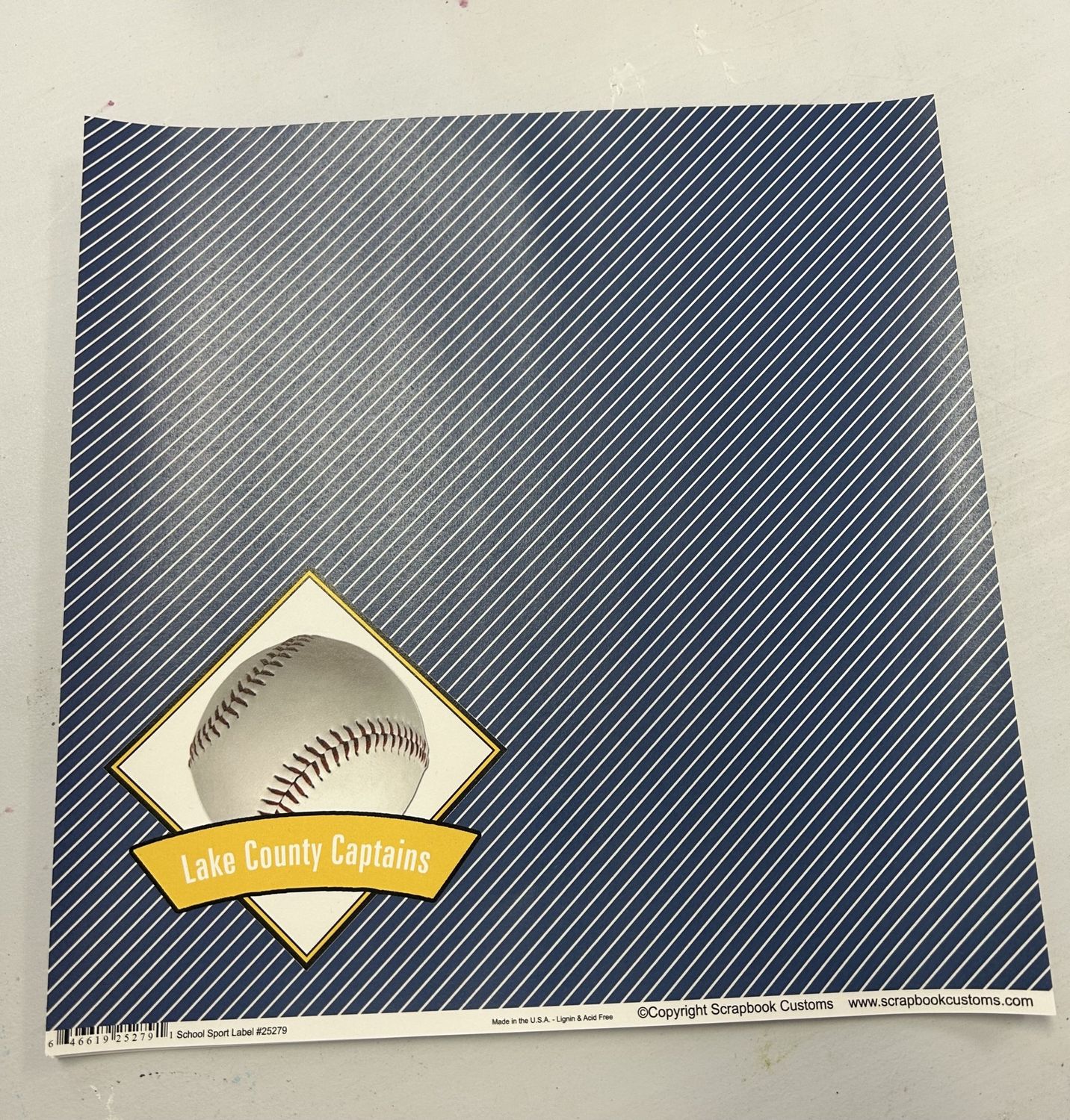 Lake County Captains Sport Label 12x12 Paper