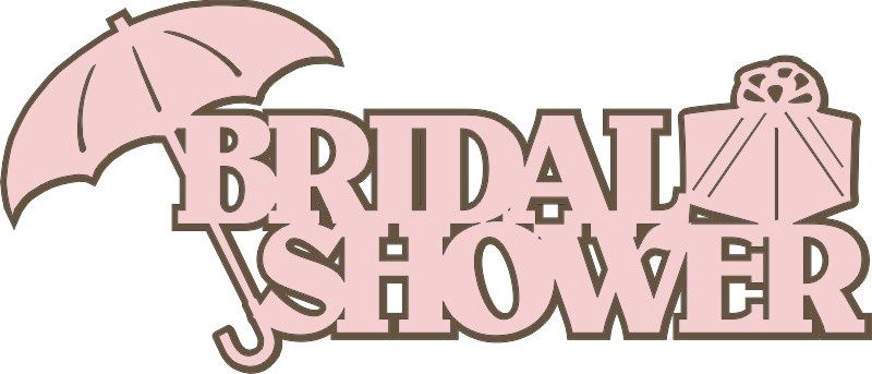 Bridal Shower With Present (Pink on Dark Brown)