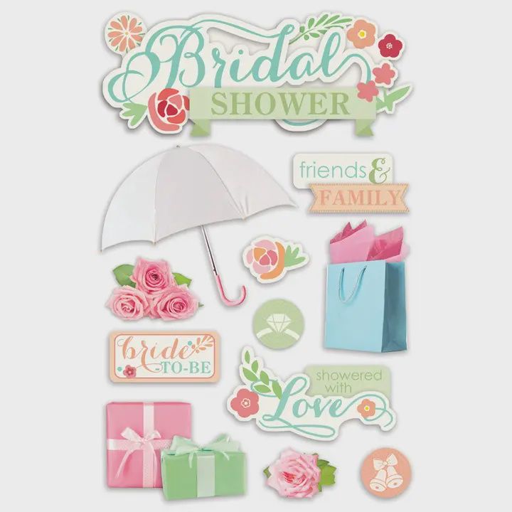 Bridal Shower Dimensional Sticker