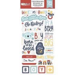 Echo Park Chipboard 6&quot;X13&quot; Words &amp; Phrases, Baby On Board Boy