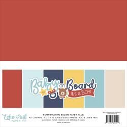 Echo Park Solids Collection Kit 12&quot;X12&quot; Baby On Board Boy
