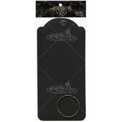 Graphic 45 Staples Large Tag Album 8.75&quot;X3.875&quot; Black