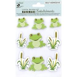 Little Birdie 3D Embellishment 9/Pkg Toad Pool