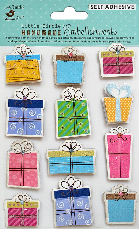 Little Birdie 3D Embellishment 12/Pkg-Gifts Galore