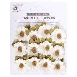 Little Birdie Martina Paper Flowers 12/Pkg Moon Light