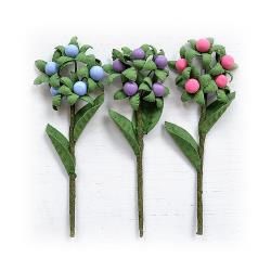 Little Birdie Berry Branch 3/Pkg Birds And Berries