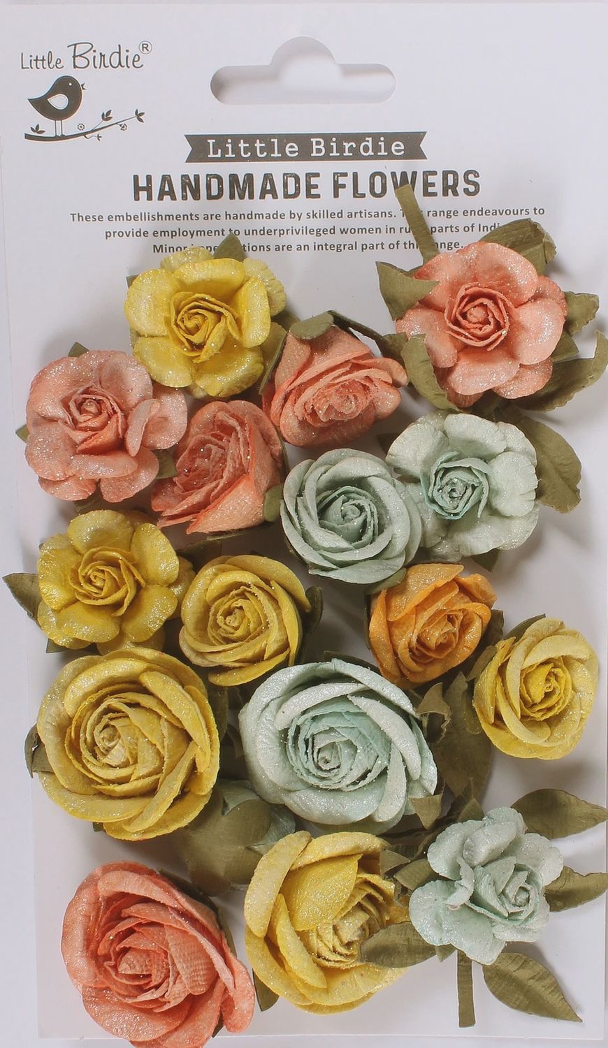 Little Birdie Foina Paper Flowers 20/Pkg-Pastel Palette