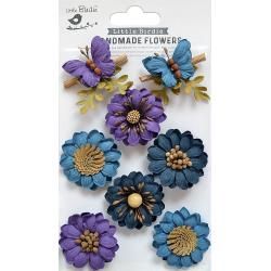 Little Birdie Arcadia Paper Flowers 8/Pkg Purple Passion