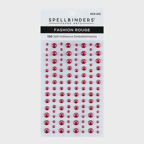 Spellbinders - Card Shoppe Essentials Collection - Fashion Pearl Dots - Rouge