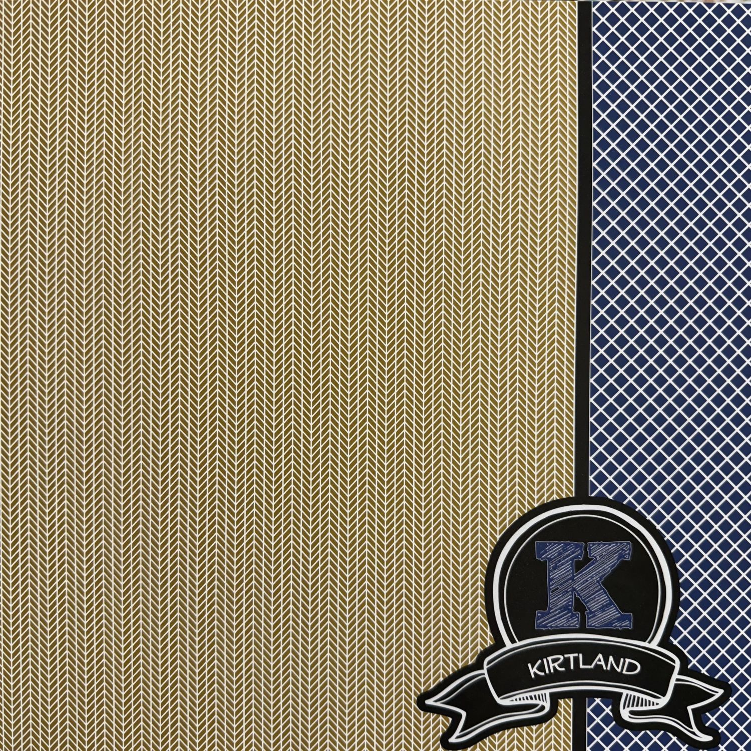 Kirtland Chalkboard Mascot Medallion 12x12 Paper