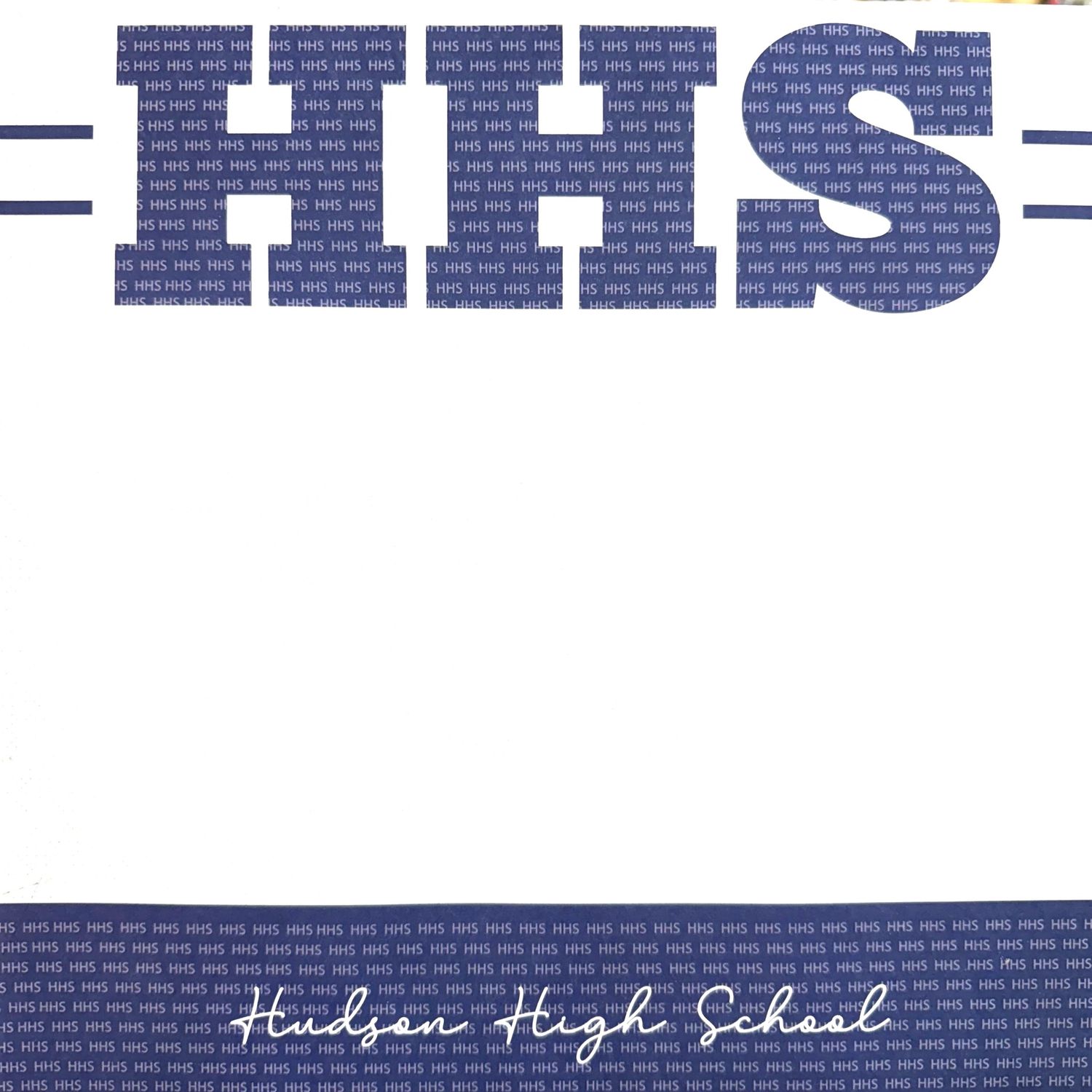 Hudson High School Big &amp; Small School Initials 12x12 Paper