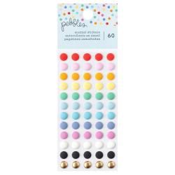 Pebbles All The Cake Enamel Dots 60/Pkg Matte Finish &amp; Foil