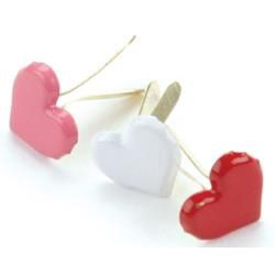 Creative Impressions Painted Metal Paper Fasteners 50/Pkg Hearts - Red, White &amp; Pink