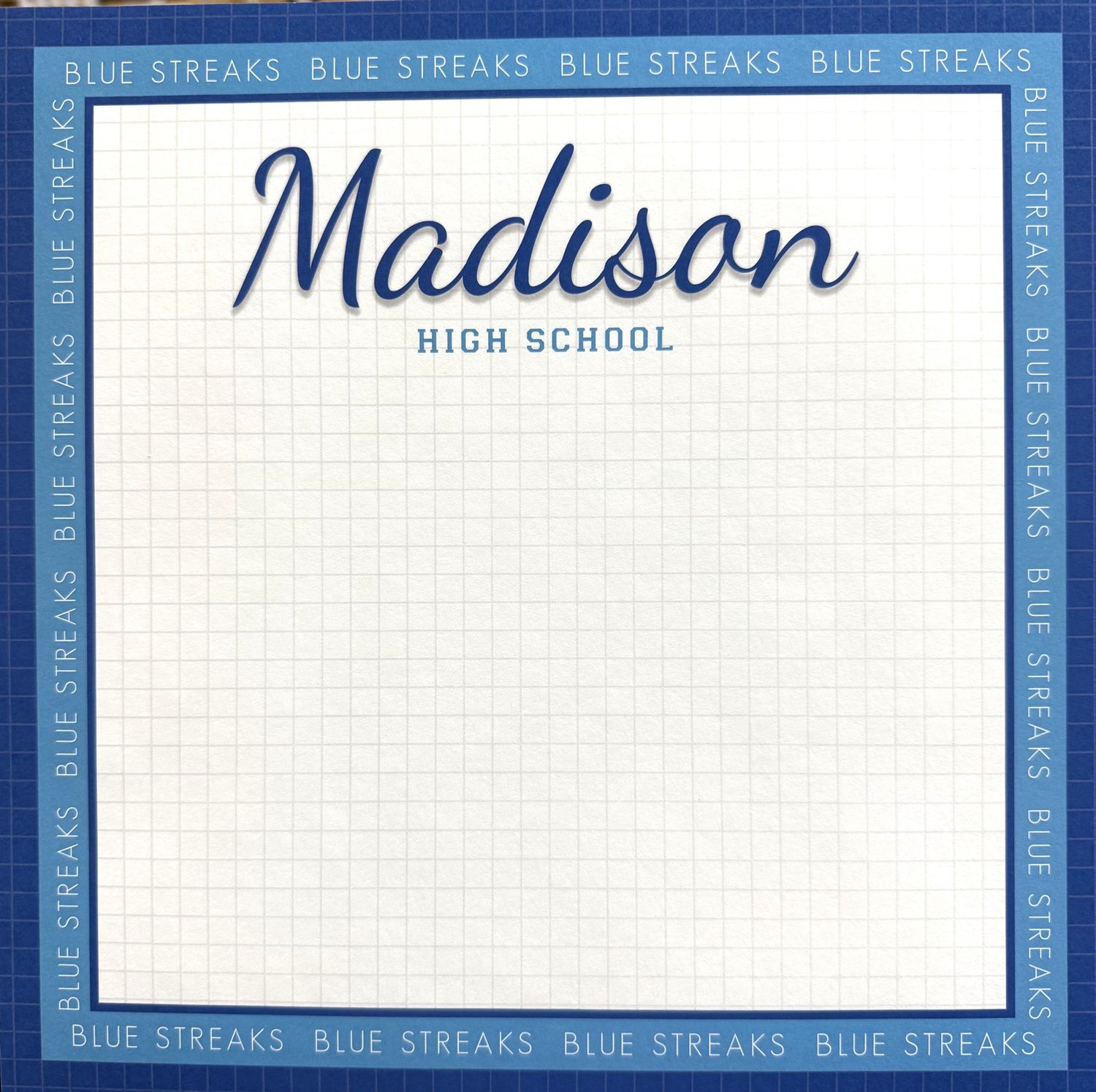 Madison High School Classic School Grid 12x12 Paper