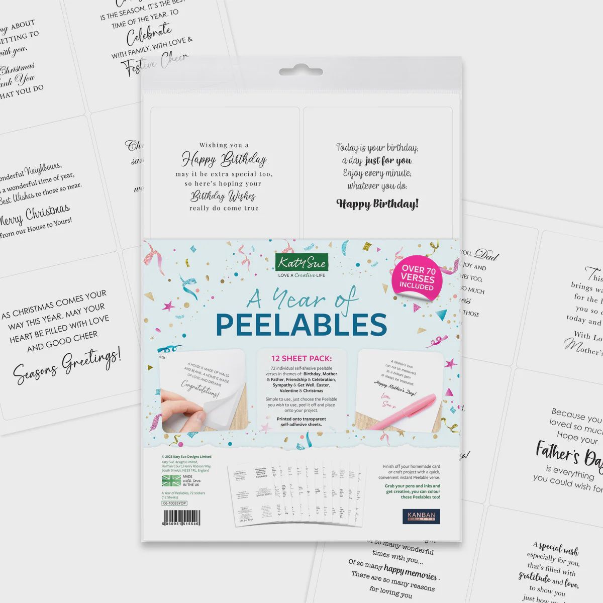 Kanban Crafts A Year of Peelables, 72 stickers