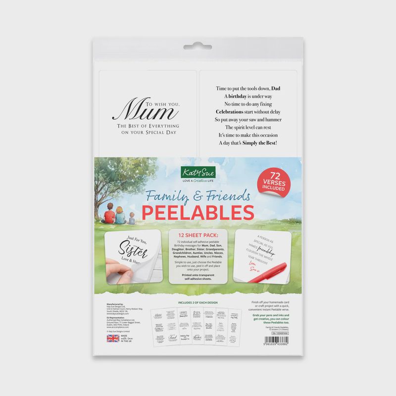 Family &amp; Friends Peelables, 72 Stickers