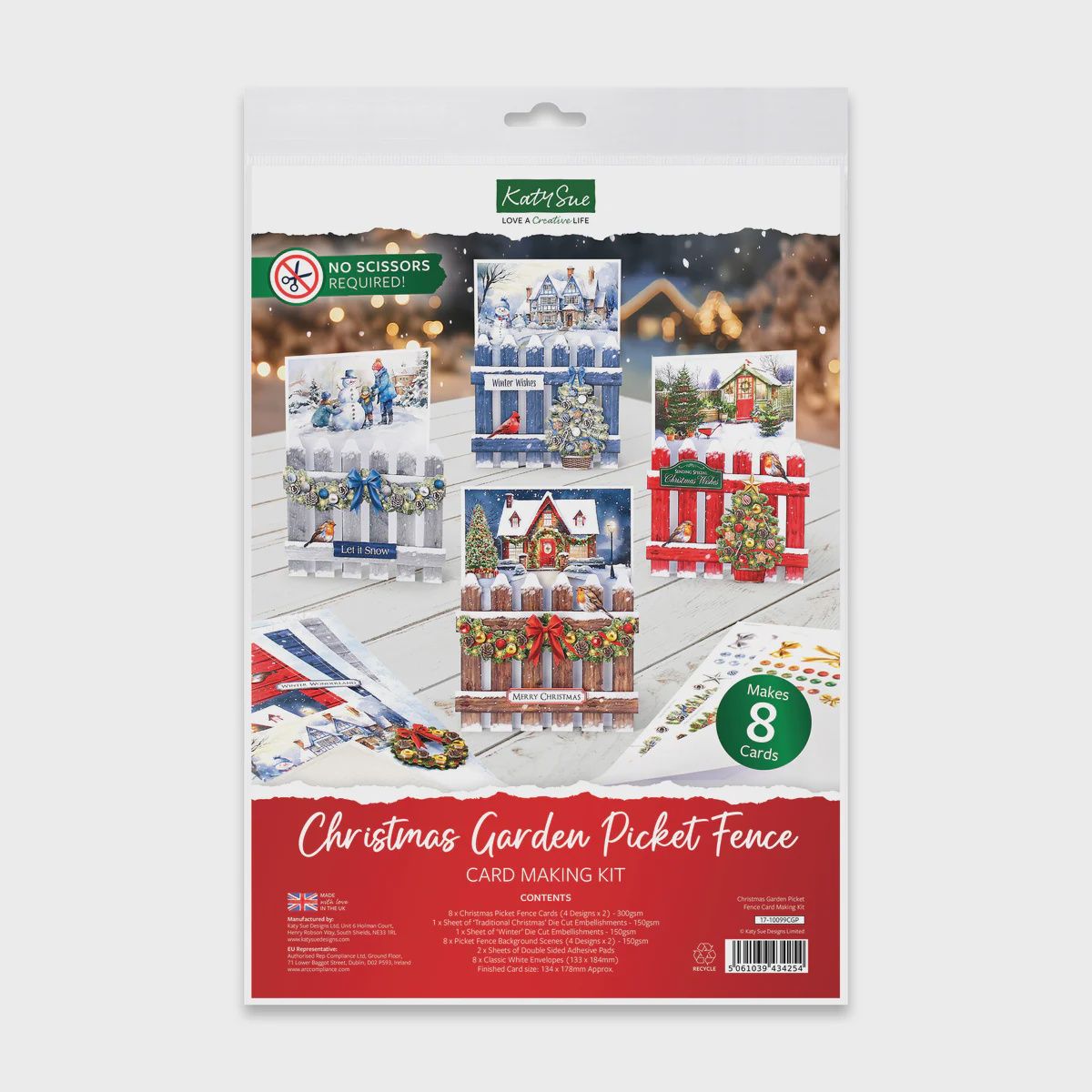 Katy Sue Christmas Garden Picket Fence Card Making Kit