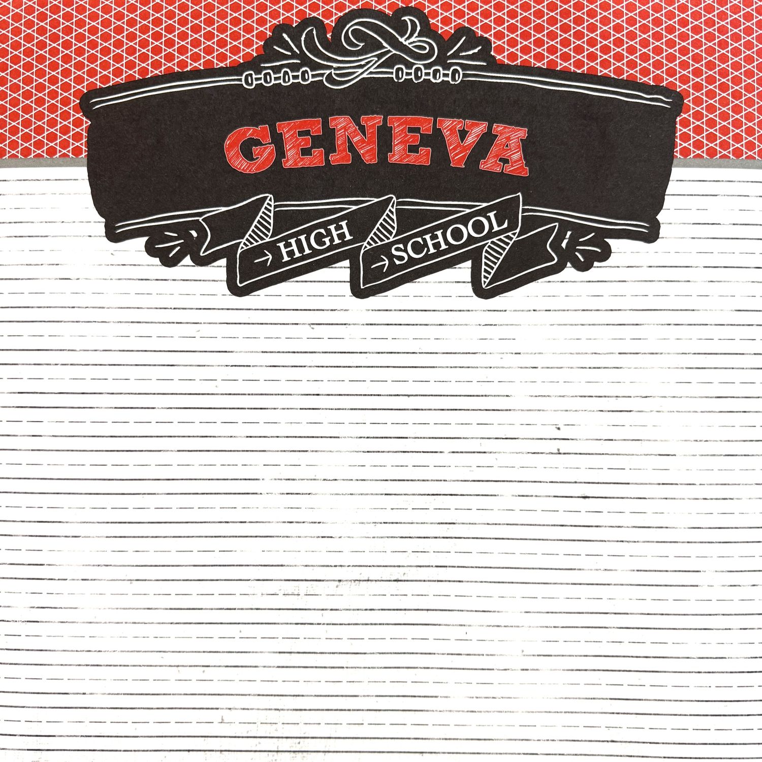 Geneva High School Chalkboard School Banner 12x12 Paper