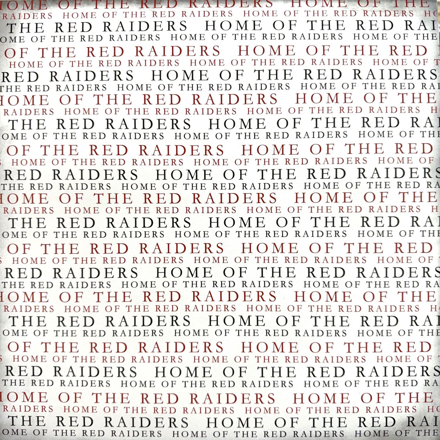 Red Raiders All Caps Mascot Pride 12x12 Paper