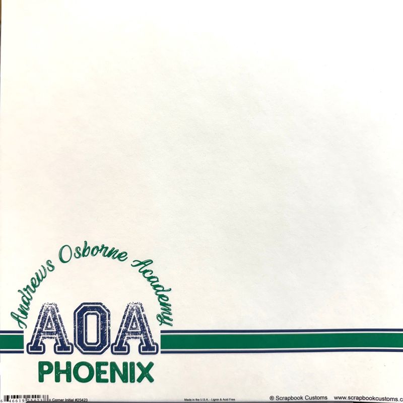 Andrews Osborne Academy Corner Initial 12x12 Paper
