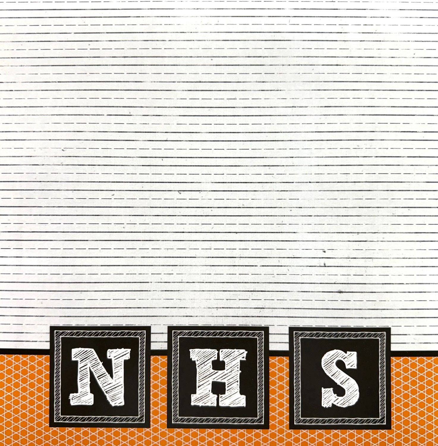 North High School NHS Chalkboard School Initials 12x12 Paper
