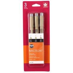 Sakura Pigma Micron Pens 3pc Set (01,03,05) Black