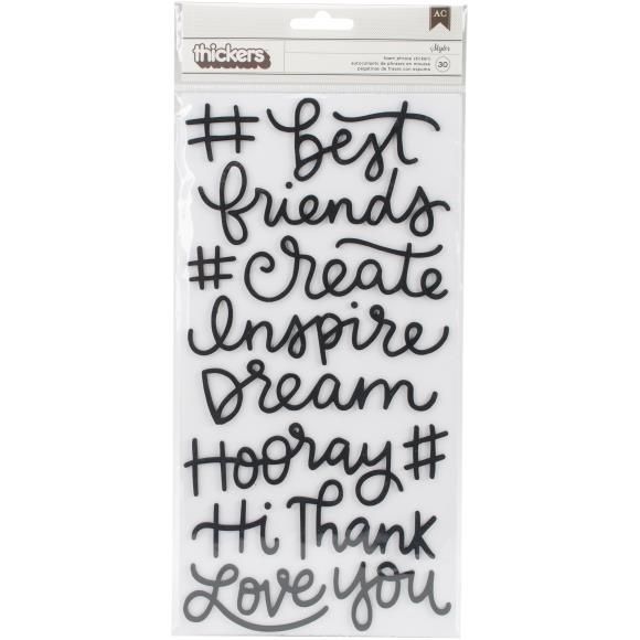 Girl Squad Thickers Stickers 5.5&quot;X11&quot; 30/Pkg Phrases/Foam