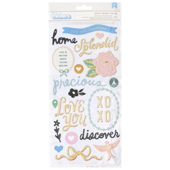 Maggie Holmes Parasol Thickers Stickers 69/Pkg Splendid Phrase/Puffy