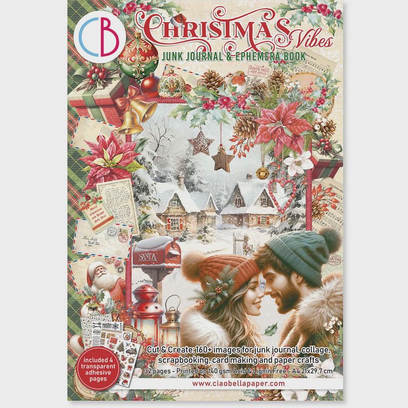 Christmas Vibes Junk Journal &amp; Ephemera Book A4 32/pkg