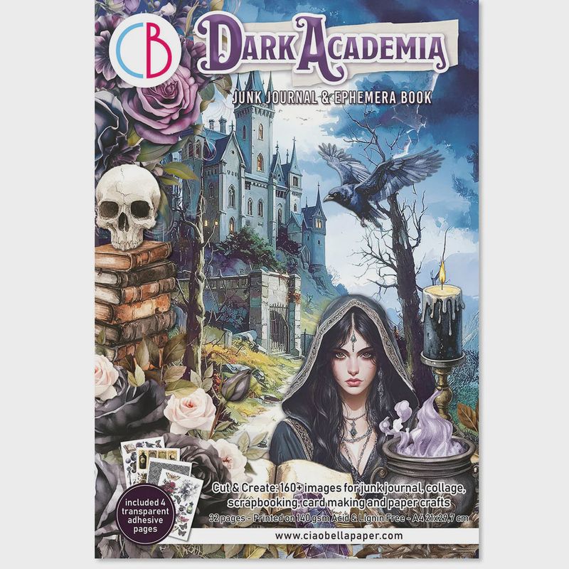 Dark Academia Junk Journal Ephemera Book A4 32/Pkg