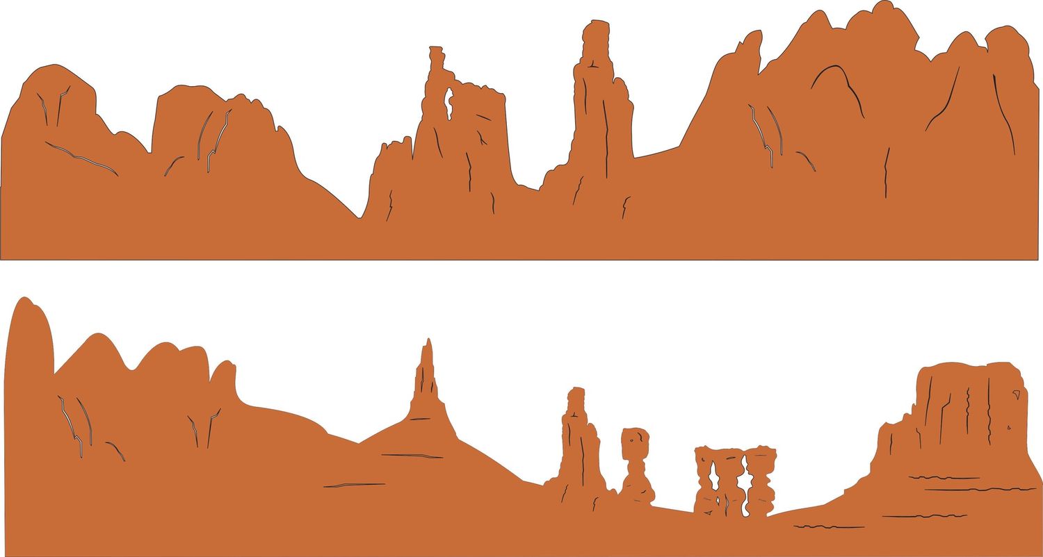 Rock Formations Border (set of 2)
