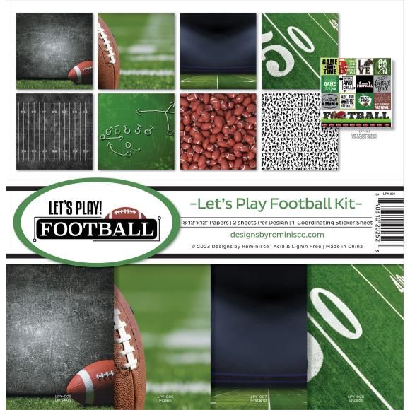 Reminisce Collection Kit 12&quot;X12&quot; Let&#39;s Play Football