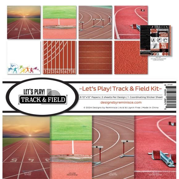 Reminisce Collection Kit 12&quot;X12&quot; Let&#39;s Play! Track And Field