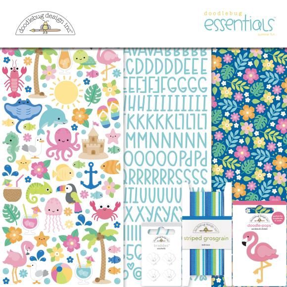Doodlebug Essentials Page Kit 12&quot;X12&quot; Summer Fun