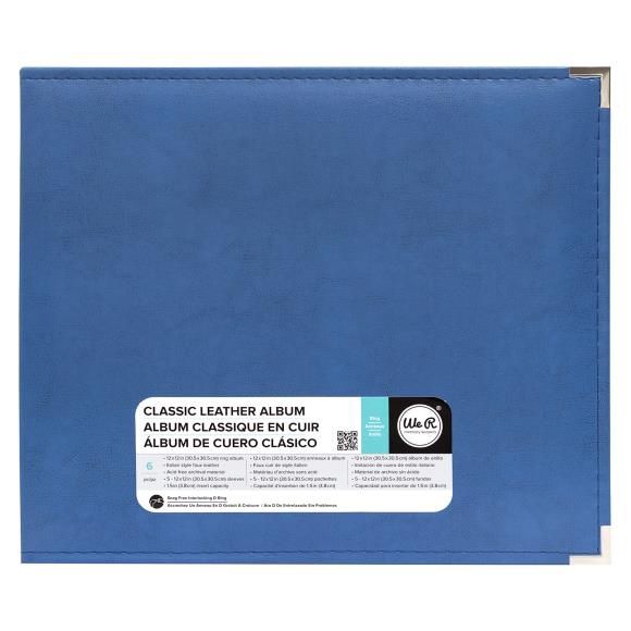 We R Classic Leather D-Ring Album 12&quot;X12&quot; Country Blue