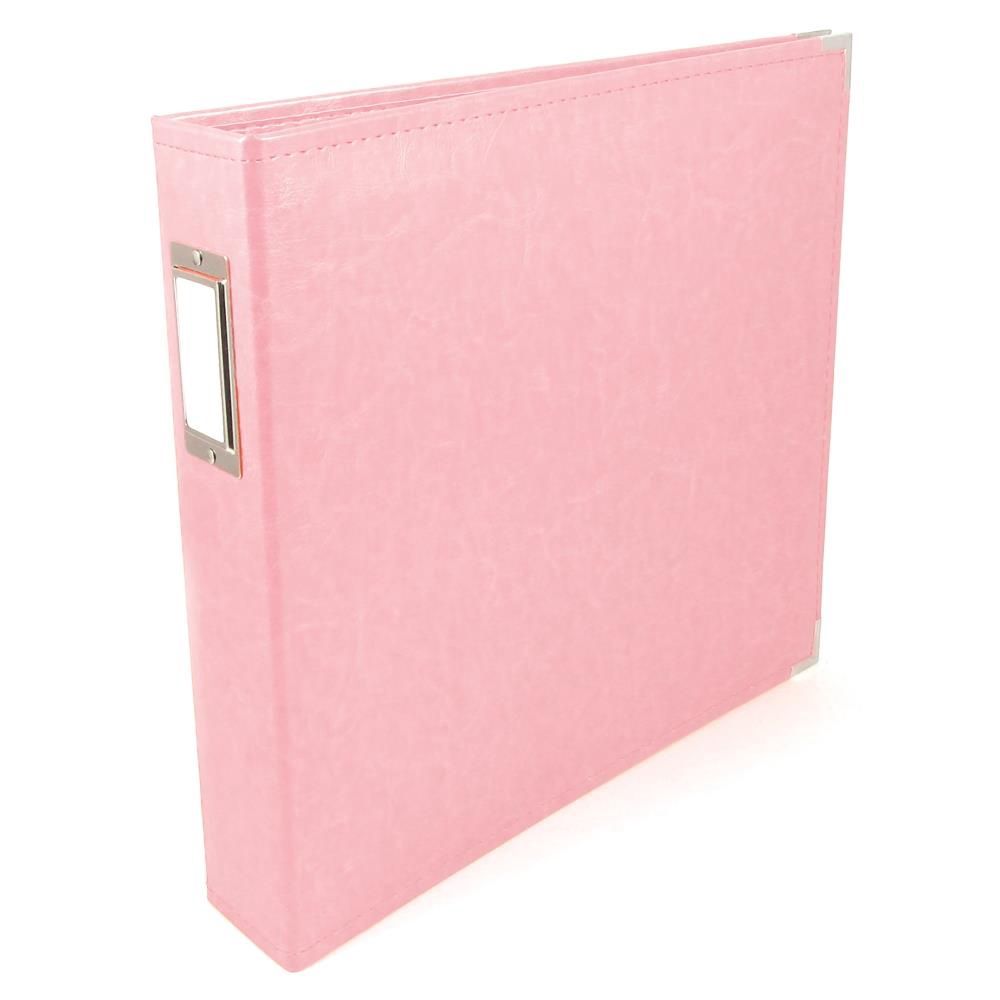 We R Classic Leather D-Ring Album 12&quot;X12&quot; Pretty Pink