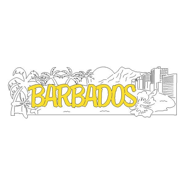 Barbados Word &amp; Background Laser Title