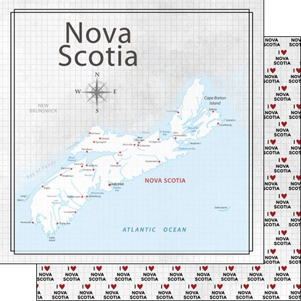 Nova Scotia Adventure Map DS paper 12x12