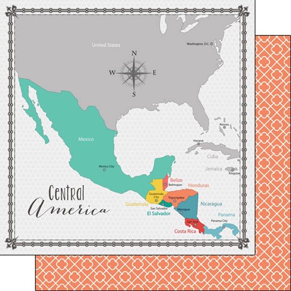Central America Memories Map Paper 12x12